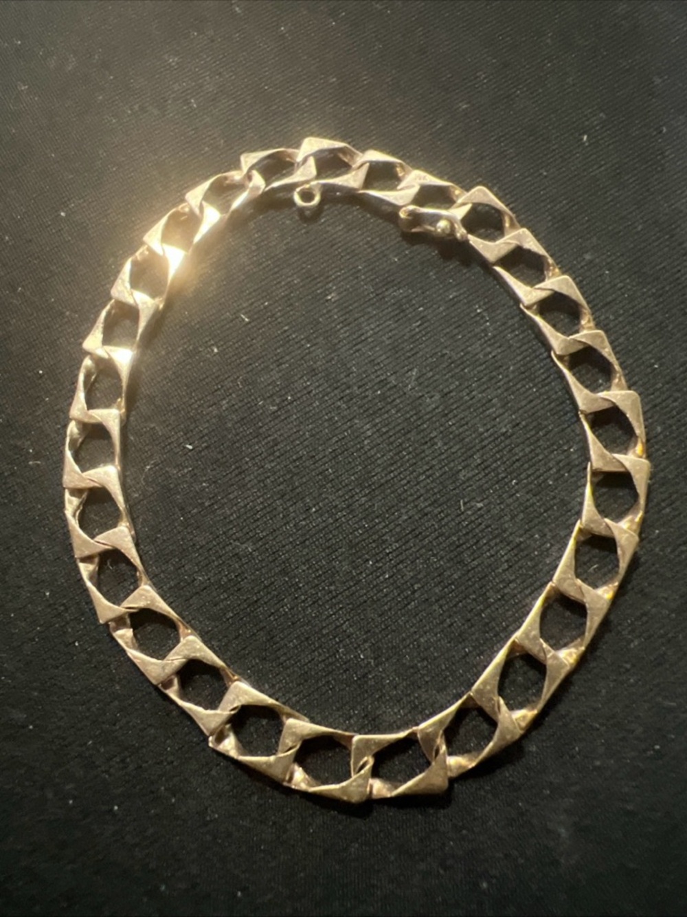 Vintage 10k Yellow Gold Square Curb Link Bracelet 6.0 Grams Size 6.75